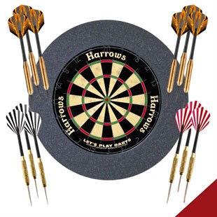 Harrows komplet dartsæt - Skive, pile og kvajering Deluxe dartpakke