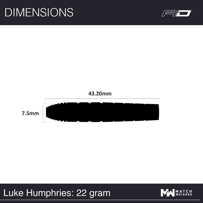 Luke Humphries - 50 Years Player Edition 90% NT steeltip dartpile - 22 gram
