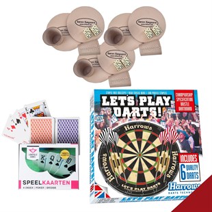 Sjov aften pakke - kort, terninger og dart