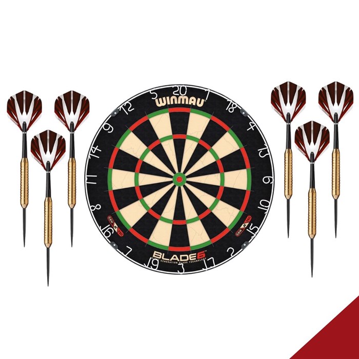 Winmau komplet start pakke - Blade 6 dartskive & 2 sæt pile med tilbehør